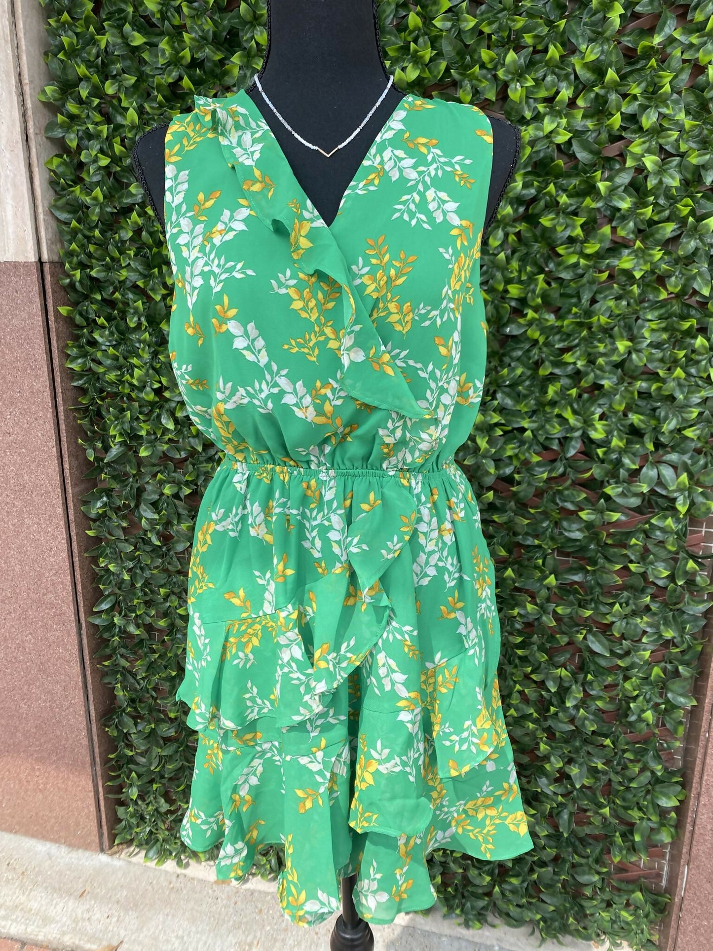 Natalie Green Floral Dress
