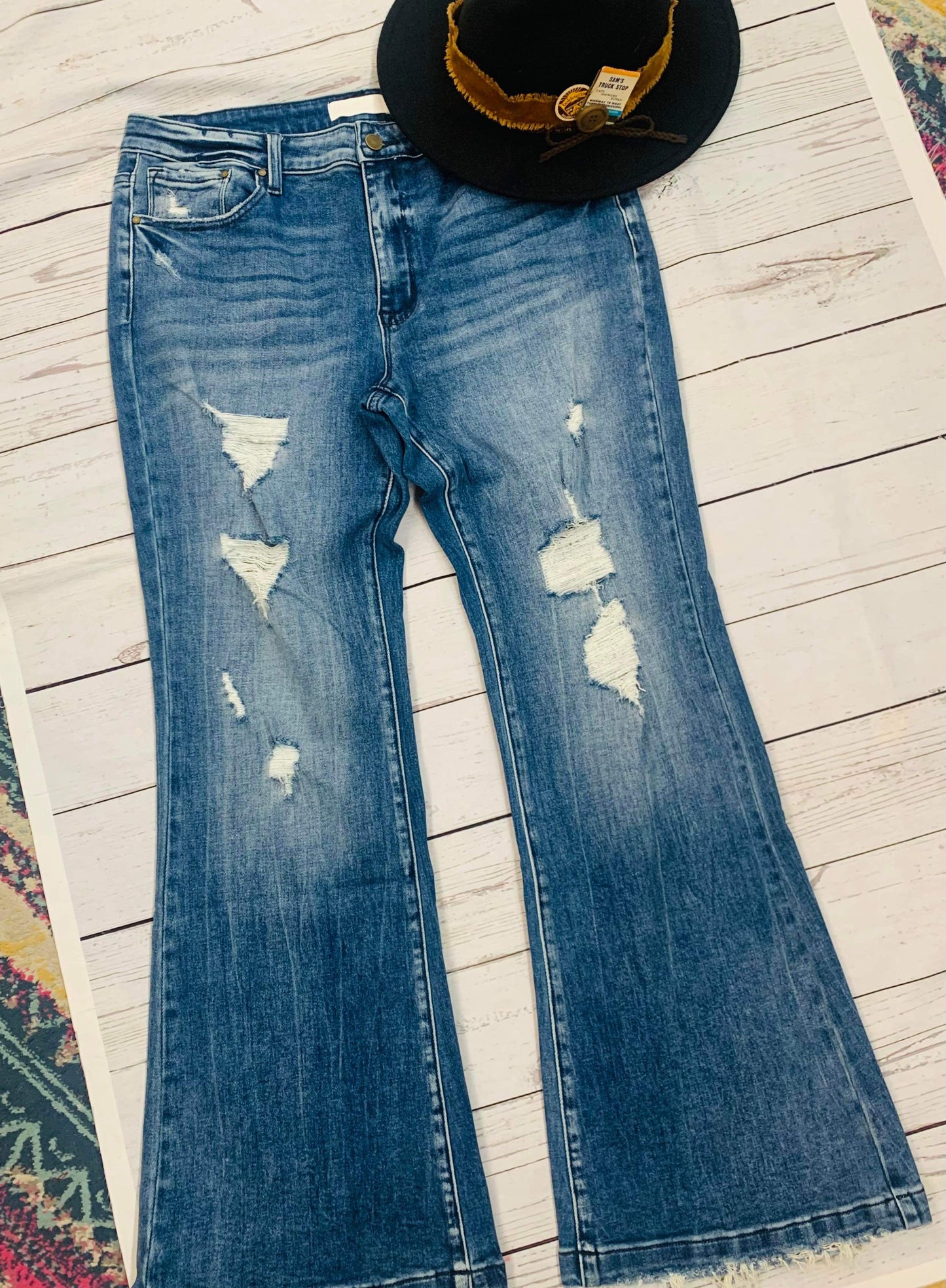 Higgins Mid Rise Flare Plus Jeans