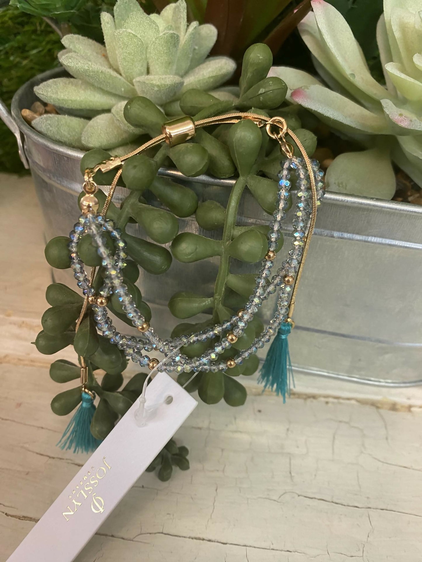 Charlize Blue Beaded Bracelet