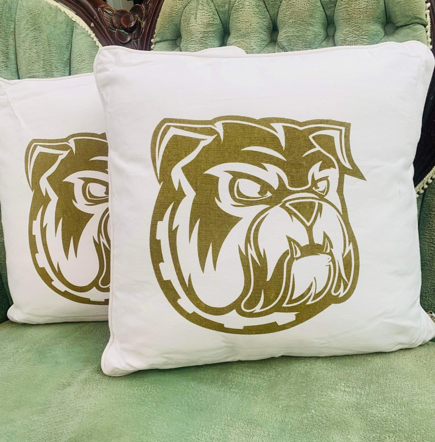 Bulldog Pillow White