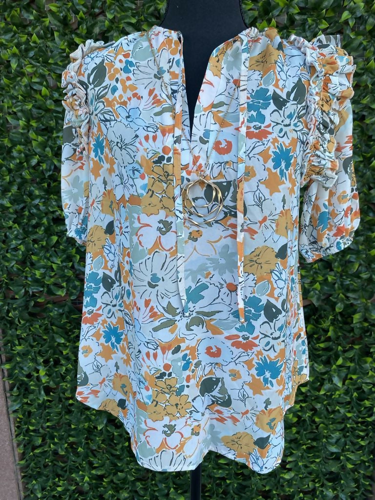 Camilla Flower Print Blouse