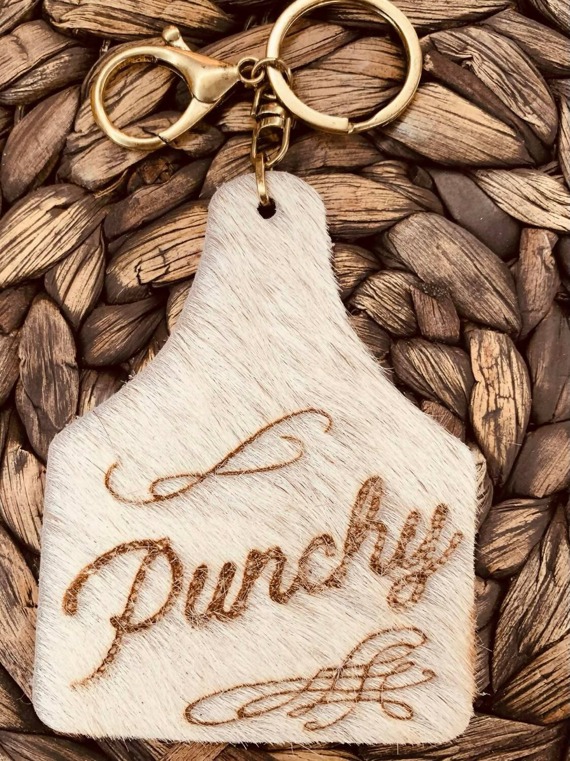 Nala Cow Tag Hairon Keychain