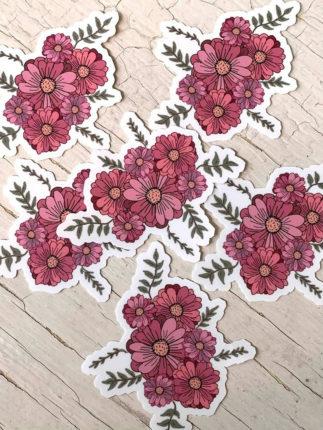 Pink Floral Sticker