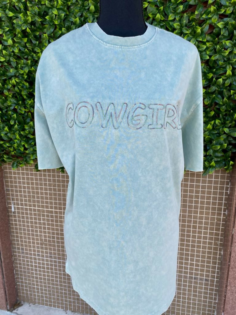 Cowgirl Acid Wash Tee