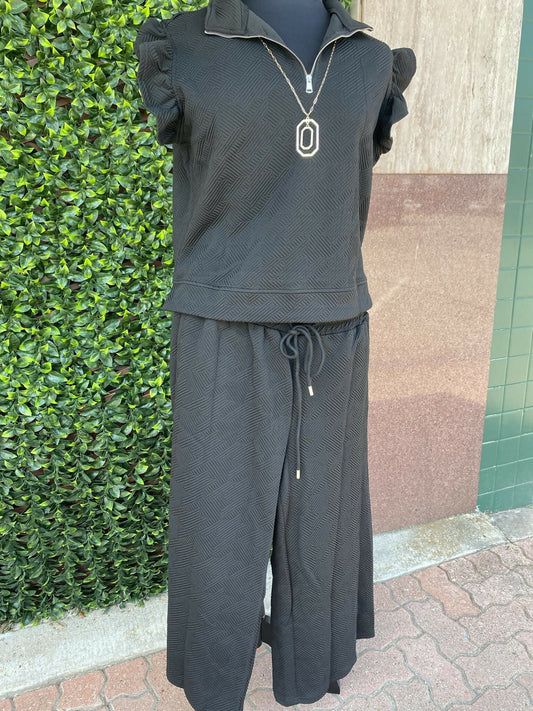 Solana Black Pants Set