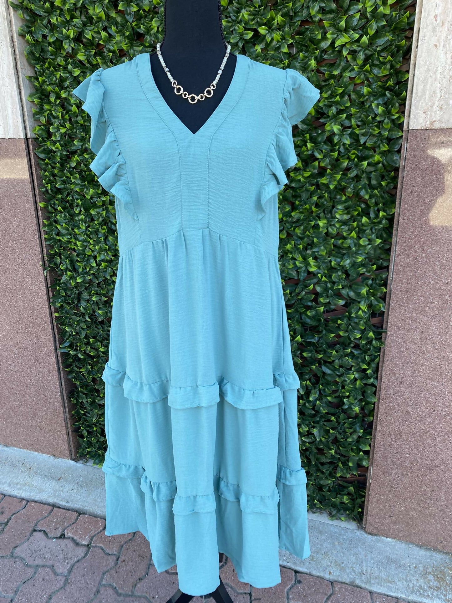 Kiara Pistachio Midi Dress