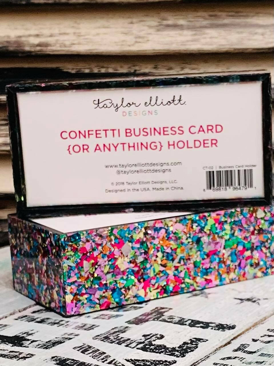 Confetti Business Card Holder