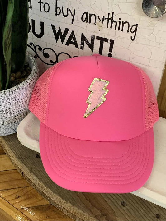 Pink Lightning Bolt Cap