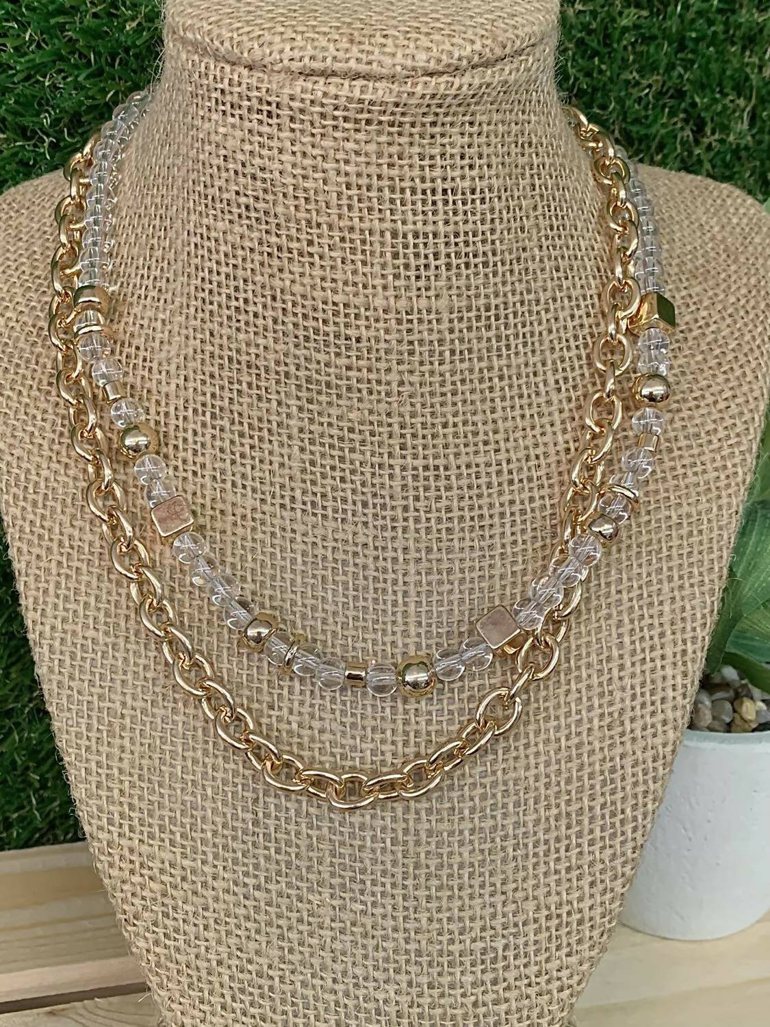 Ally Gold & Clear Bead NK
